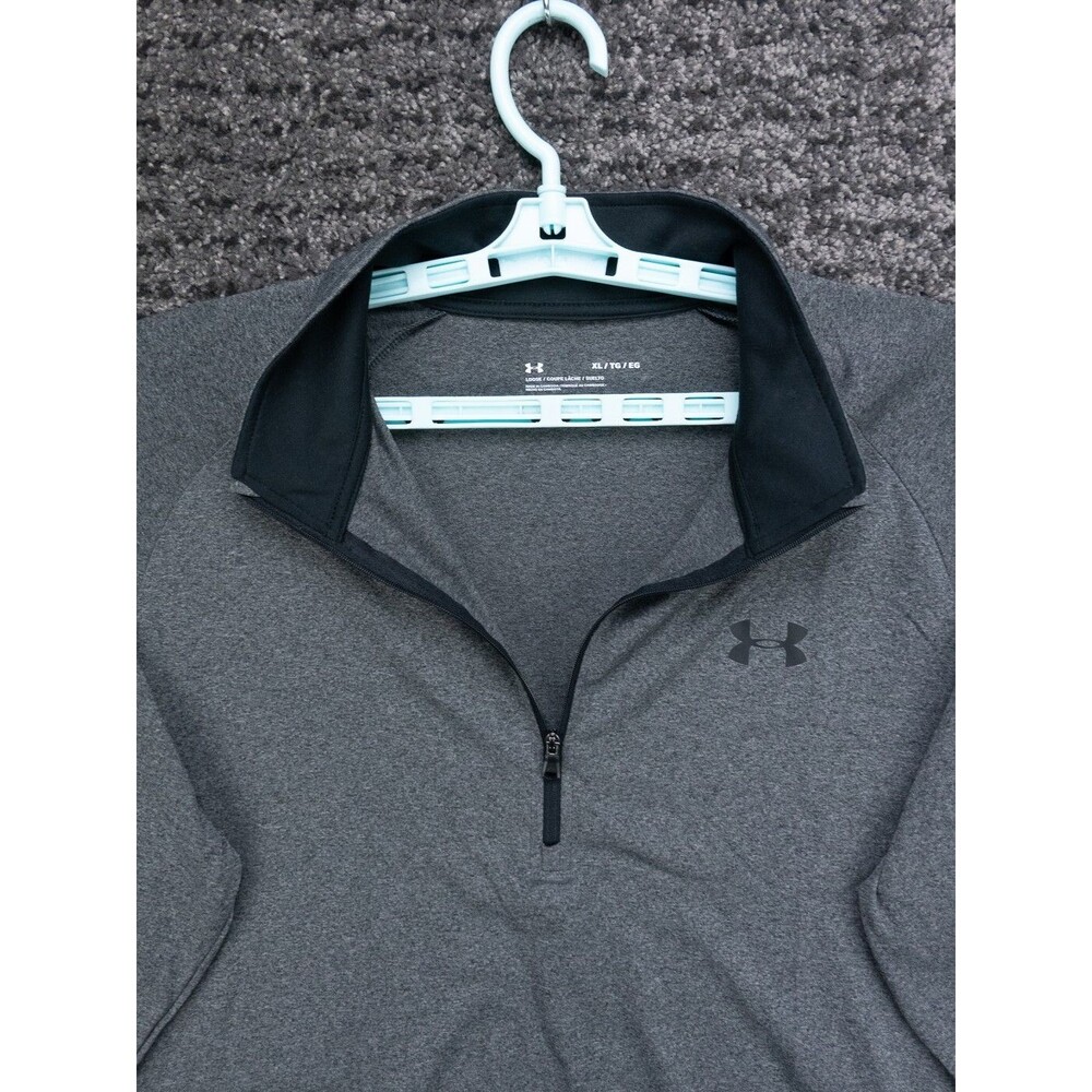 Under Armour Shirt Mens XL Gray 1/4 Zip Long Sleeve Loose Active Quick Dry Golf - Picture 7 of 12